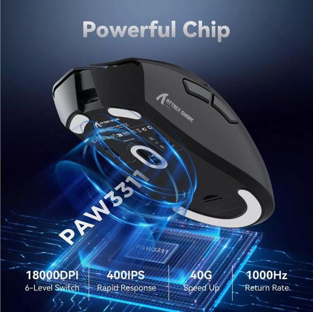 Компьютерная мышка игровая Attack Shark R1 PAW3311 18000 dpi Black (0191) - фото 4