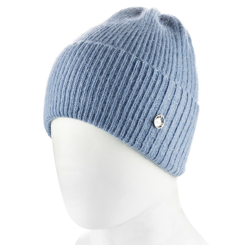 Шапка женская ангоровая прибранная Atrics WH908 одинарная без подкладки с отворотом сверху Джинсовый - фото 1 Шапка женская ангоровая прибранная Atrics WH908 одинарная без подкладки с отворотом сверху Джинсовый - фото 1