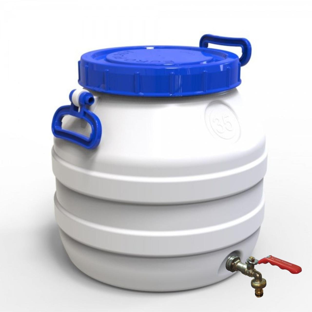 Бидон пищевой Евро Пласт с латунным краном 35 л (173464) - фото 1