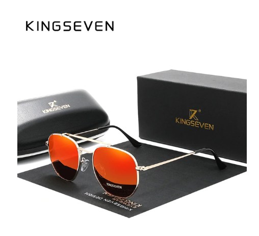 Класичні сонцезахисні окуляри KINGSEVEN DESIGN N7748 Авіатори з поляризованими лінзами Золотий/Червоний - фото 4 Класичні сонцезахисні окуляри KINGSEVEN DESIGN N7748 Авіатори з поляризованими лінзами Золотий/Червоний - фото 4