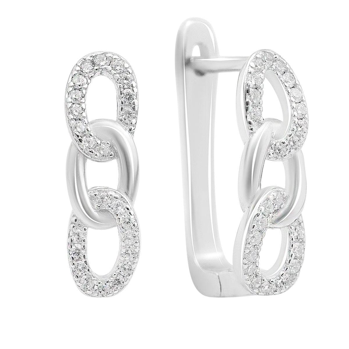 Серьги серебряные с фианитами (2152569)