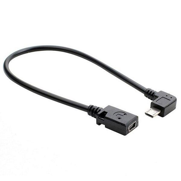 Кабель перехідник SUNROZ Mini USB F/M Left (A48452)