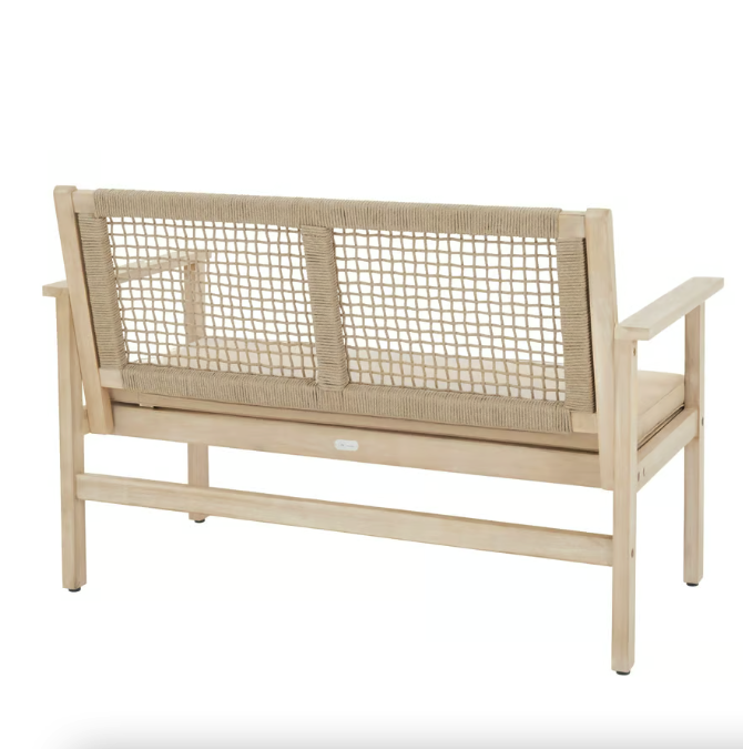 Лавка садова Di Volio Teracina з спинкою Бежевий (4935) - фото 6 Лавка садова Di Volio Teracina з спинкою Бежевий (4935) - фото 6