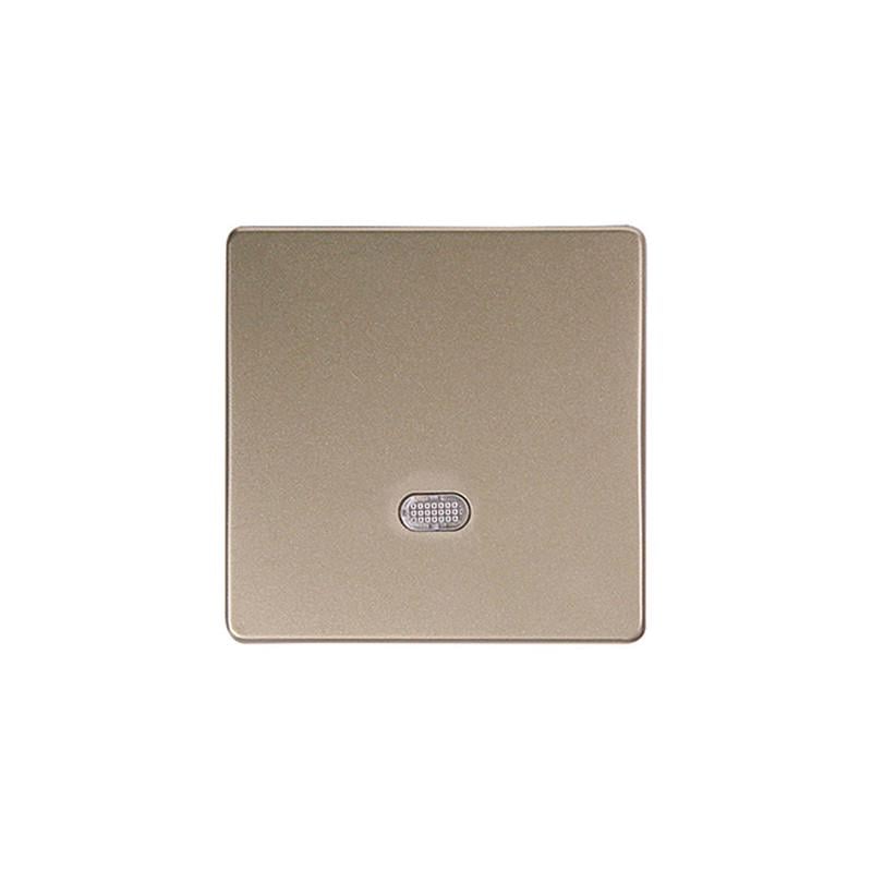 Кнопка выключателя одинарная E.NEXT e.lux.11651L.pn.l.nickel с подсветкой 61x61x8 мм Никель (ins0040007)