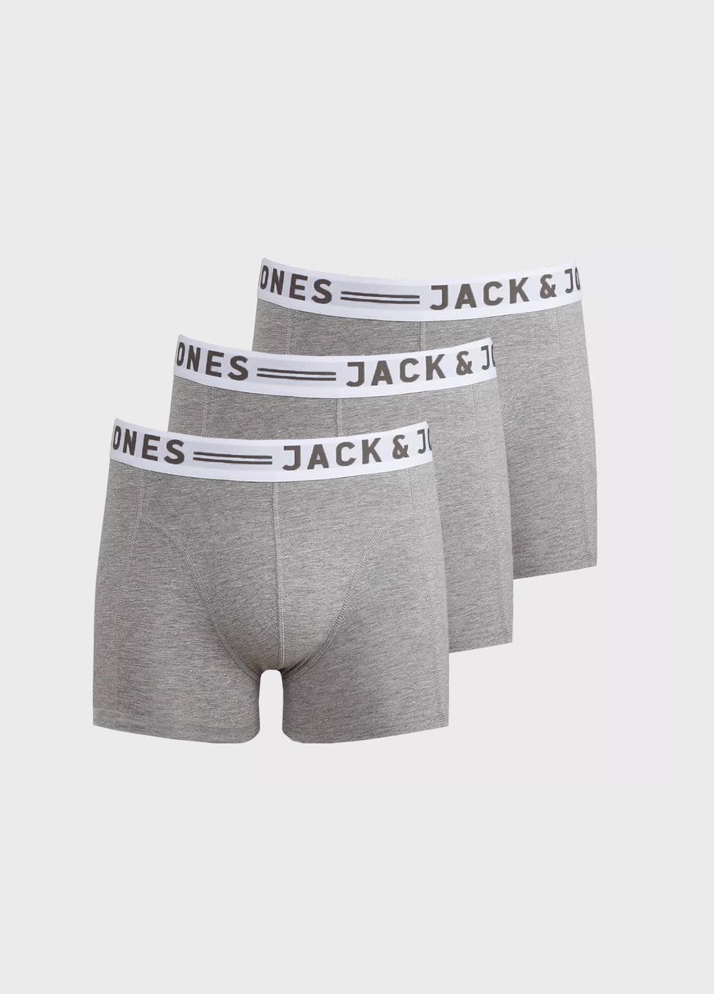 Трусы мужские Jack & Jones S 3 шт. Серый (12081832b45)