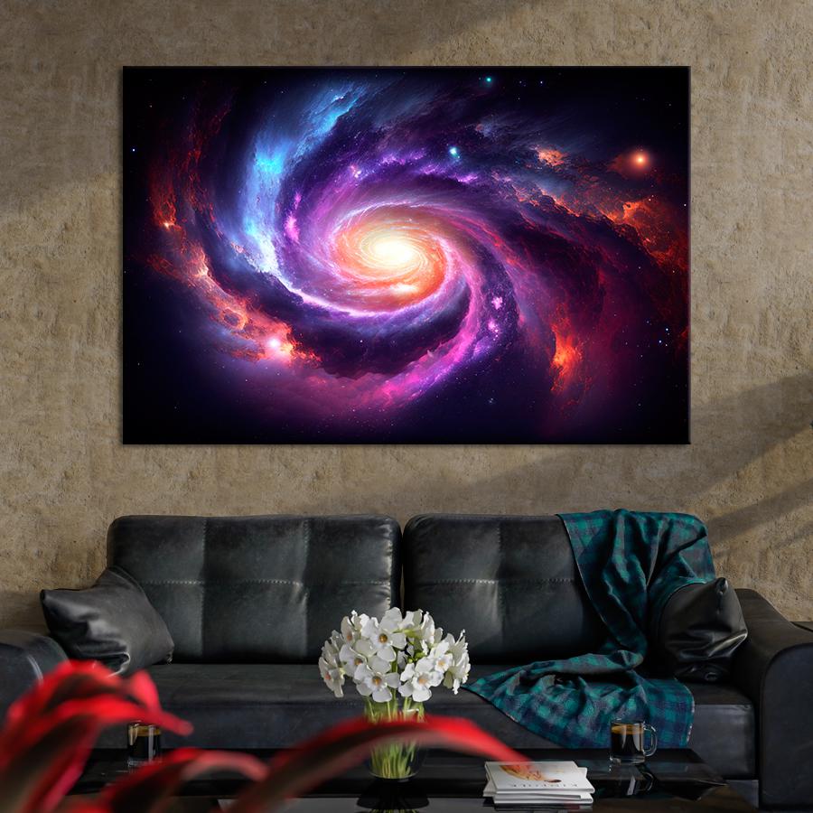 Картина космос Фиолетовая галактика 51x34 см (A1311-1)