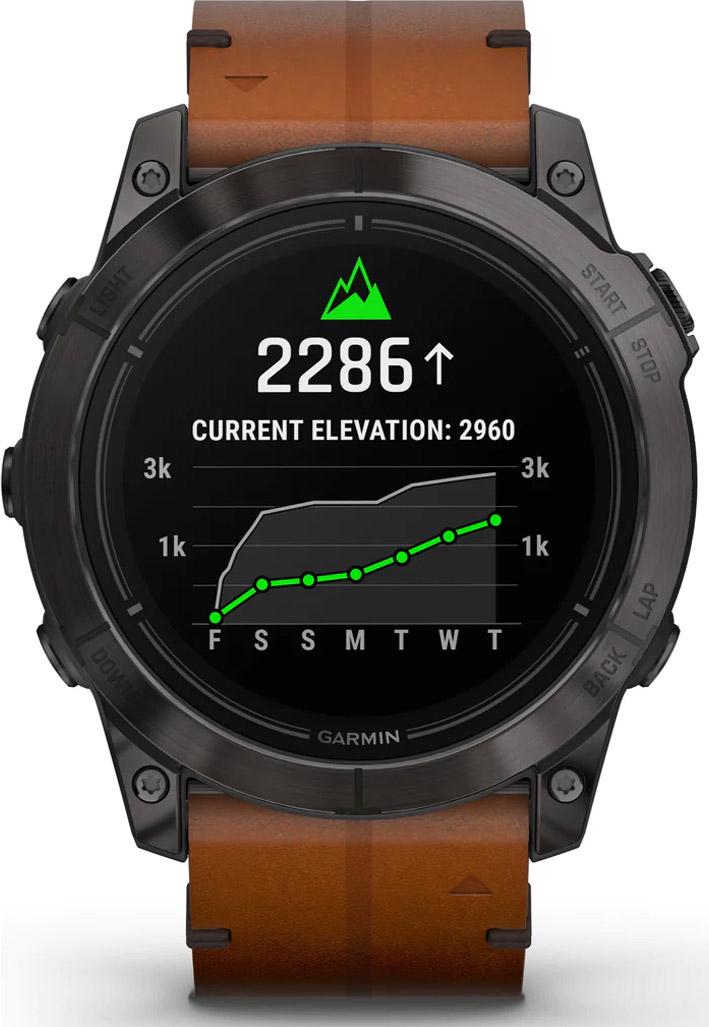 Смарт-годинник Garmin Epix Pro Gen2 Sapphire Edition Carbon Grey DLC Titanium with Chestnut Leather Band (010-02804-30/31) - фото 4