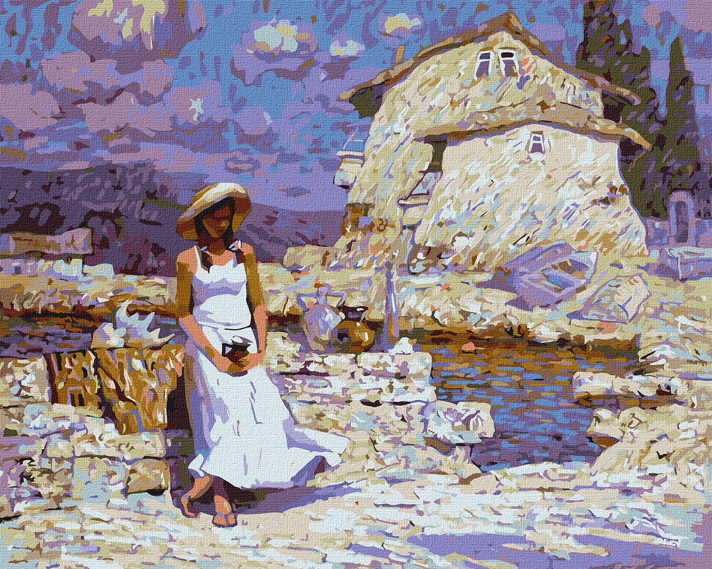 Картина за номерами Ideyka Продавчиня сувенірів кно2612 40x50 см (MTT-156351)