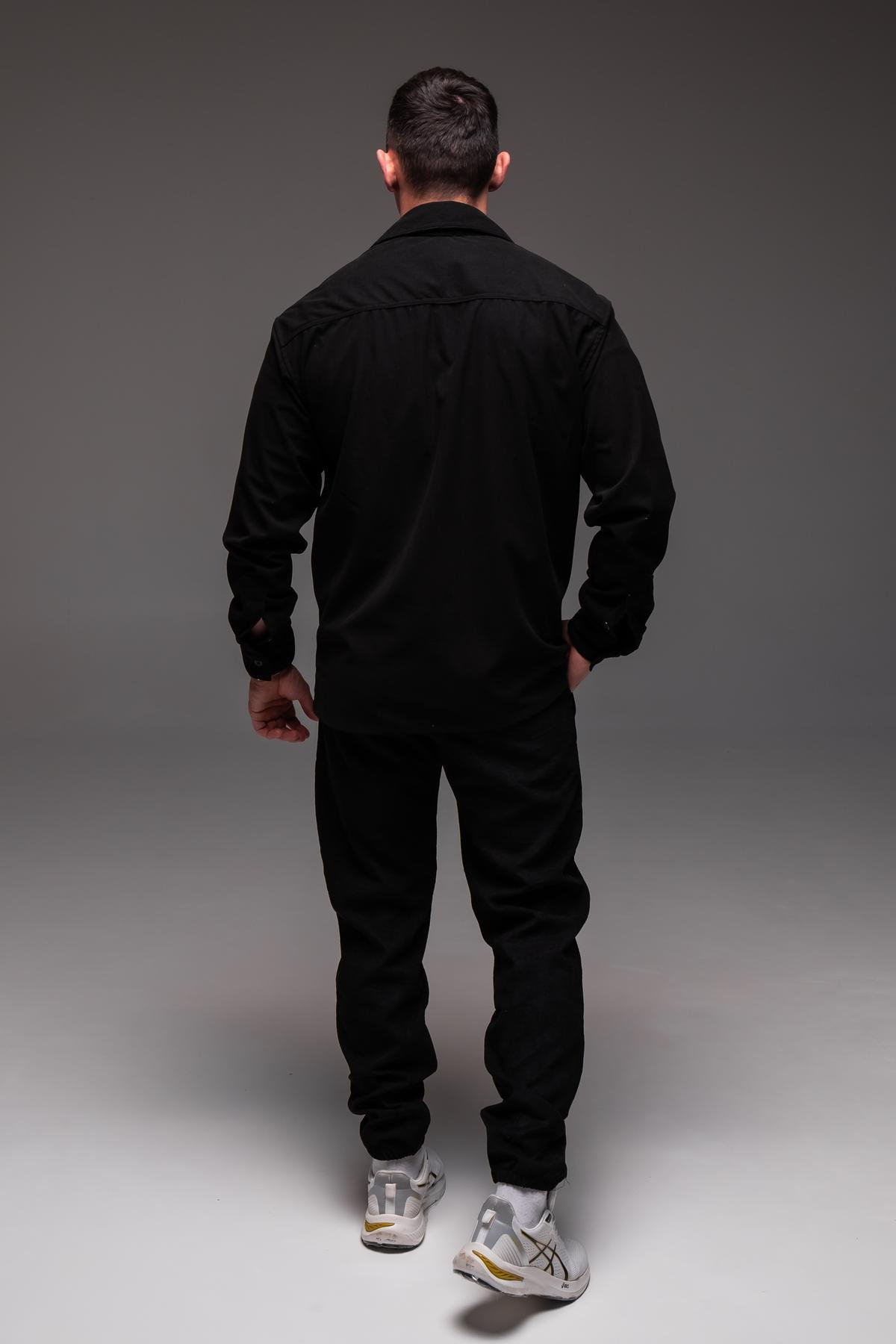 Костюм вельветовый мужской весенне-осенний хлопковый XL Черный (2422/3) - фото 4