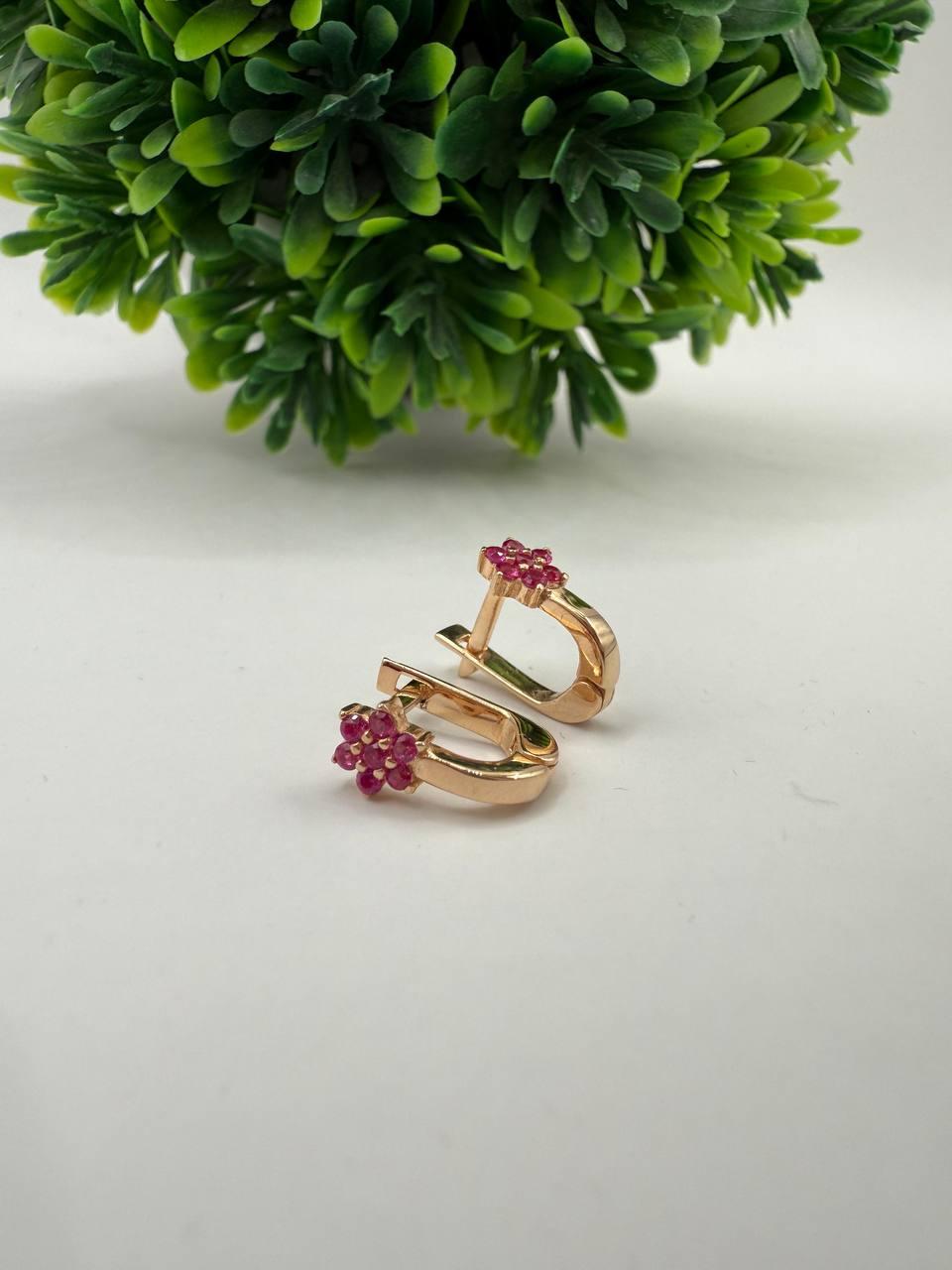 Сережки дитячі срібні Осло 925 проба в позолоті каміння циркони (26943955)