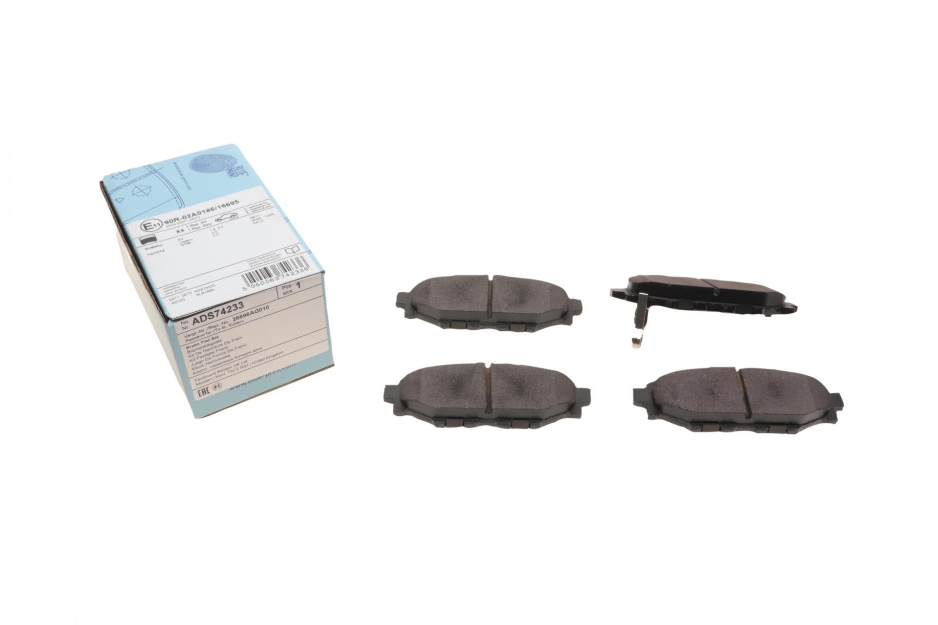 Колодки тормозные задние BLUE PRINT для Subaru Forester/Impreza 08-/Legacy 03-14/Outback 03-/Toyota GT 12- (ADS74233)