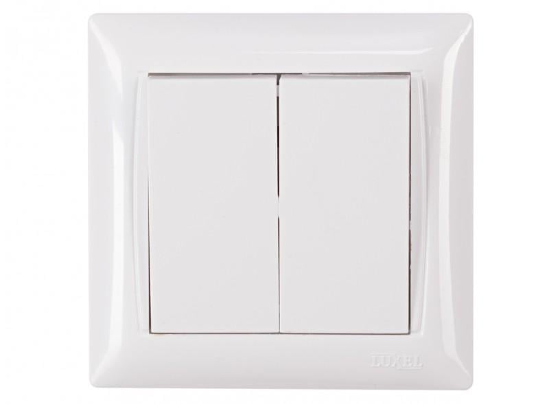 Выключатель двухклавишный PRIMERA Белый (3003)