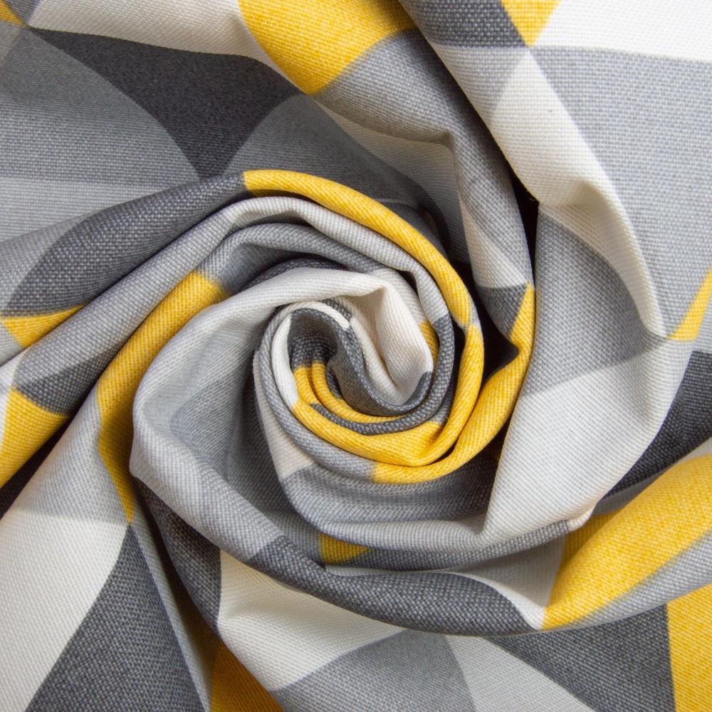 Ткань декоративная хлопок Треугольники с водоотталкивающей пропиткой V-2 Желто-серый (2361618242)