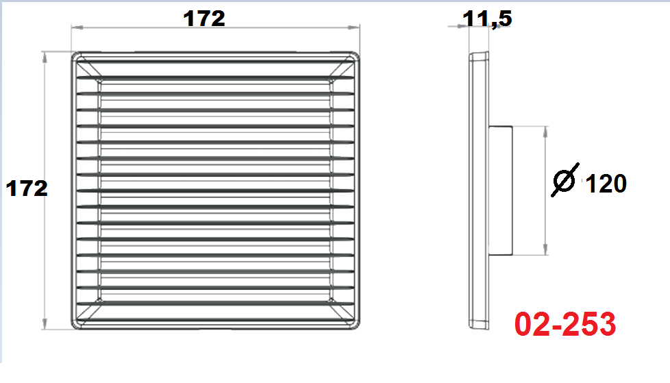 Решетка вентиляционная AirRoxy AKUSzS пластиковая 170x170 мм 120 мм Brown (02-253) - фото 3 Решетка вентиляционная AirRoxy AKUSzS пластиковая 170x170 мм 120 мм Brown (02-253) - фото 3