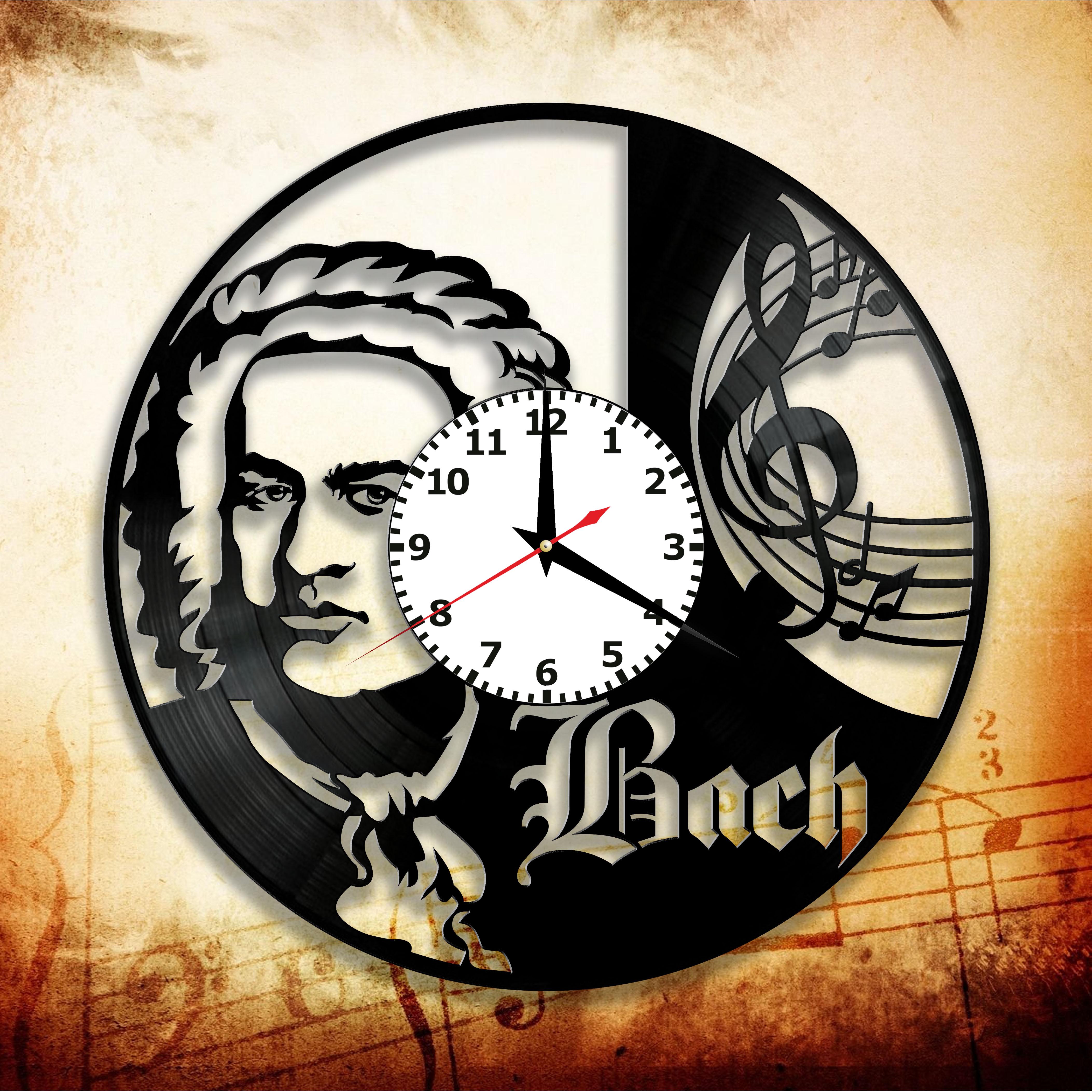 Годинник настінний Йоганн Себастьян Бах 2996 з вінилової платівки