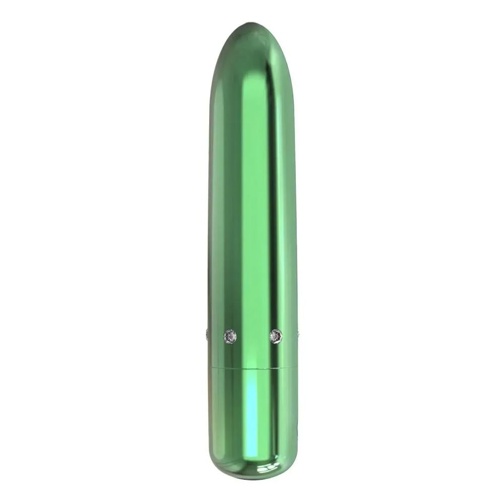 Вибропуля PowerBullet Pretty Point Rechargeable 10 см Зеленый (40761)