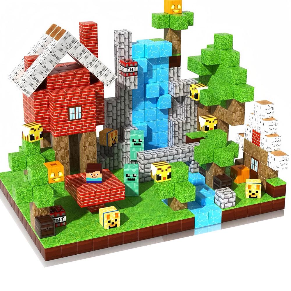 Конструктор детский магнитный Minecraft My Wull Дом на сваях блоки 100 дет. (арт EPC14848M)