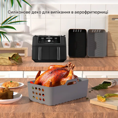 Форма силіконова для аерофрітюрниць прямокутна Сірий (SAM-19-14-7) - фото 5 Форма силіконова для аерофрітюрниць прямокутна Сірий (SAM-19-14-7) - фото 5