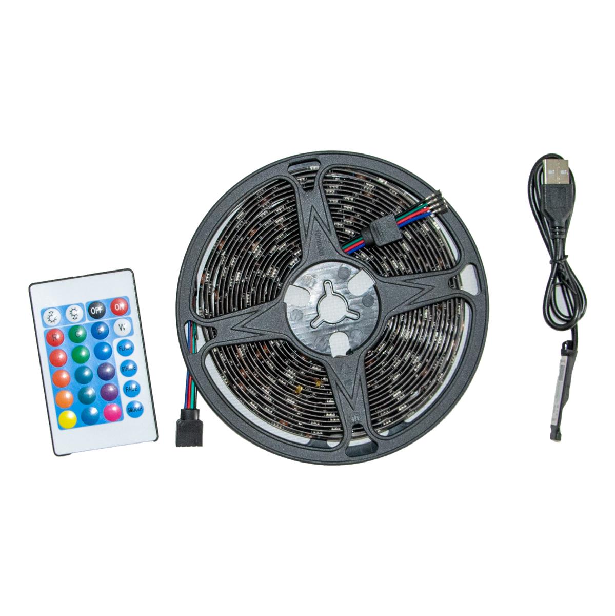 Светодиодная лента с пультом RGB SMD5050 USB 5 м (1010593-Black)