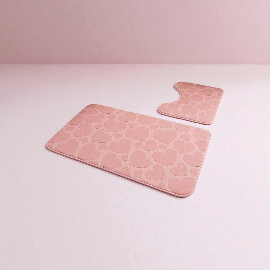 Набір килимків для ванної кімнати 3D Сердечки з гумовим покриттям 2 шт. Рожевий (28766961) - фото 5 Набір килимків для ванної кімнати 3D Сердечки з гумовим покриттям 2 шт. Рожевий (28766961) - фото 5