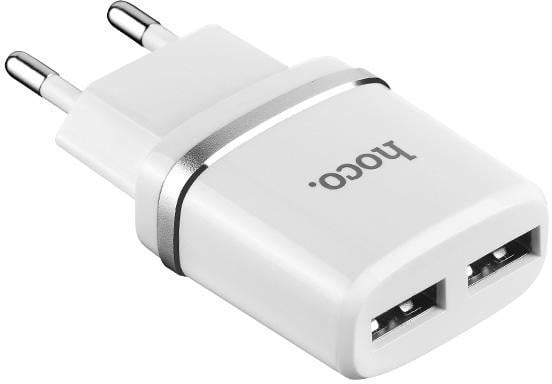 Пристрій зарядний Hoco C12 Smart 2 USB 2,4A кабель Lightning White (13232) Пристрій зарядний Hoco C12 Smart 2 USB 2,4A кабель Lightning White (13232)