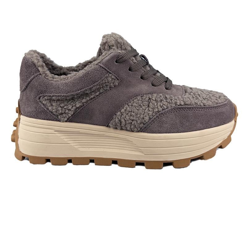 Кросівки жіночі замшеві зимові 80170 p. 39 25 см Сірий