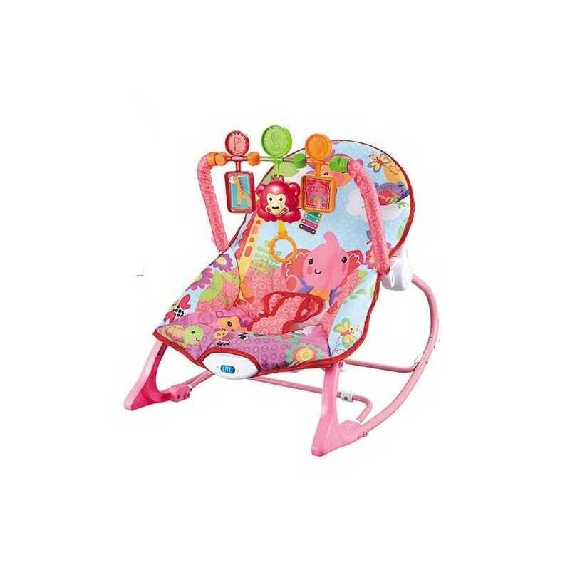 Шезлонг-качели Fitch Baby 3 игрушки музыка вибрация Pink (91488)