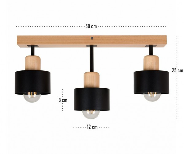 Потолочный светильник WoodLume 3 Line Black (PL-0002847 MW/BB) - фото 2 Потолочный светильник WoodLume 3 Line Black (PL-0002847 MW/BB) - фото 2