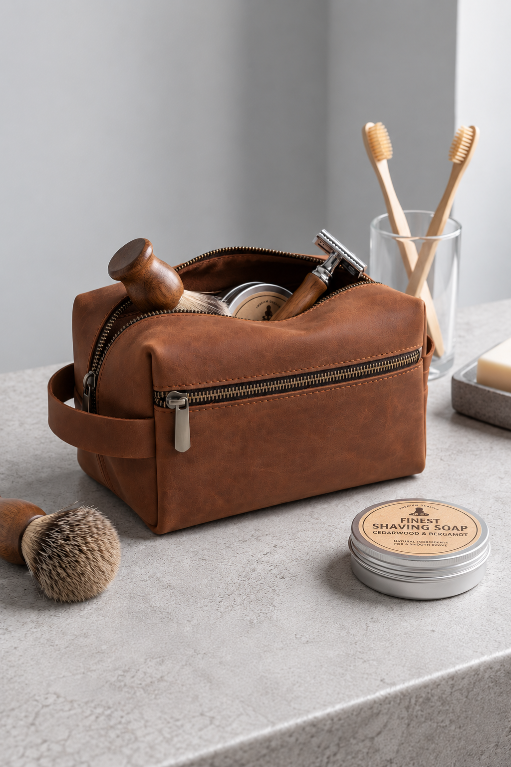 Косметичка-несесер кожаный Without Sakvoyaj с карманом Large Cognac (8056613) Косметичка-несесер кожаный Without Sakvoyaj с карманом Large Cognac (8056613)