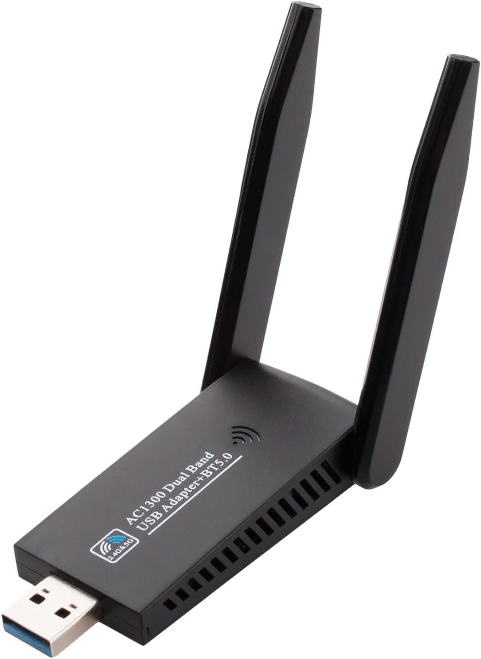 Адаптер бездротовий Wi-Fi Kayfovo WA-1300 USB 3.0 Wi-Fi/Bluetooth 5.0/Wifi ресівер 802.11 ac/a/b/g/n 2.4G/5G 1300 Мбіт/с (29036)