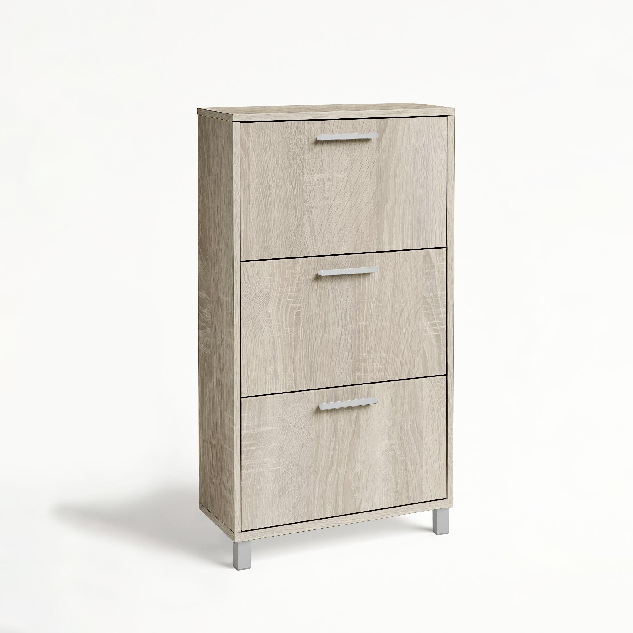 Тумба для обуви на 3 ящика F-160 590х160х1350 мм Дуб Сонома - фото 3