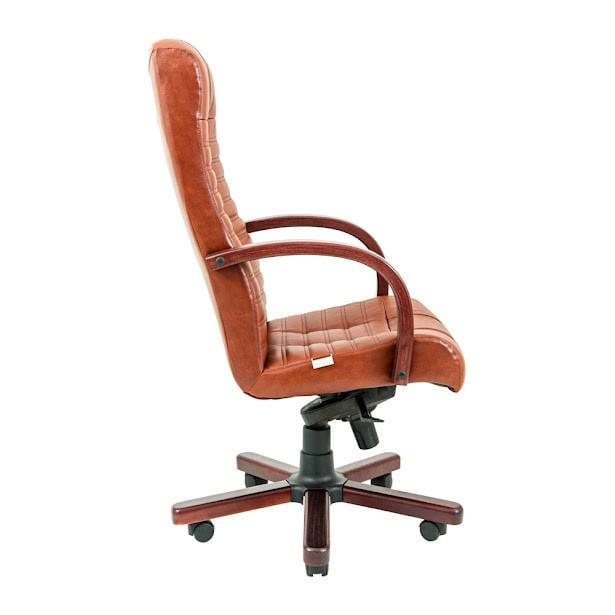 Кресло офисное компьютерное Atlant VIP Wood M3 MultiBlock натуральная кожа Lux Коричневый - фото 3 Кресло офисное компьютерное Atlant VIP Wood M3 MultiBlock натуральная кожа Lux Коричневый - фото 3