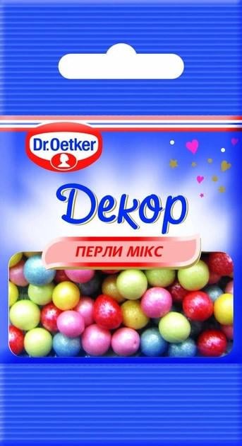 Посыпка сахарная декоративная Dr. Oetker Жемчуг микс 10 г (11474)