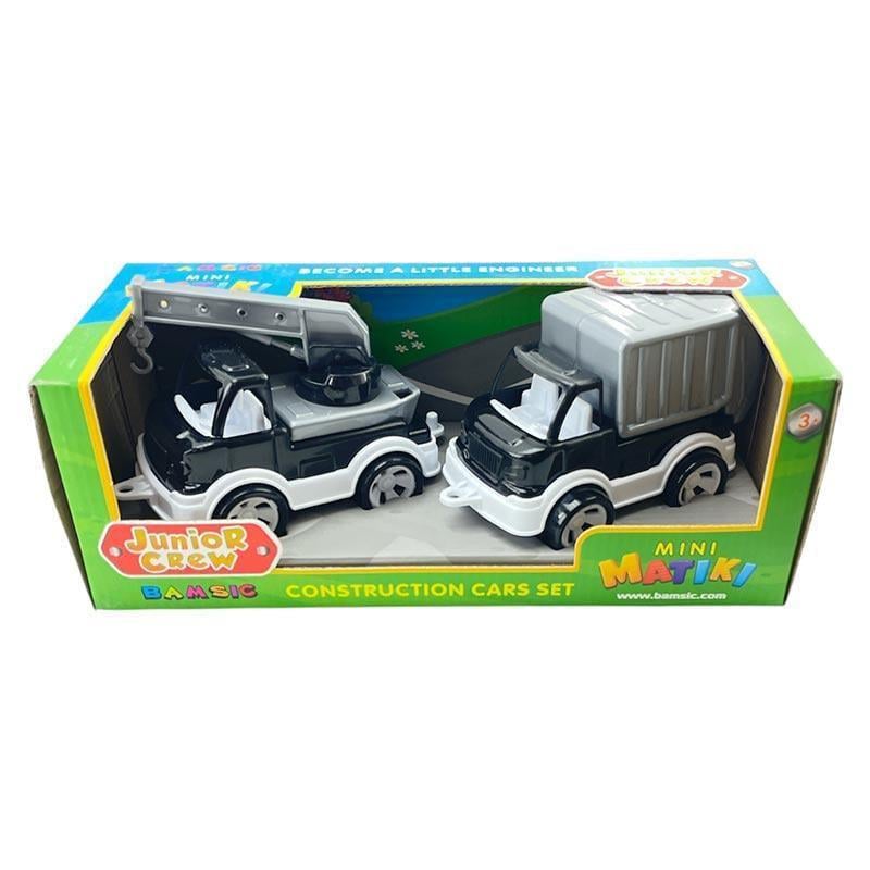 Набір машинок Бамсік Кран з сміттєвозом 002/15 Black/Grey (2812433482)