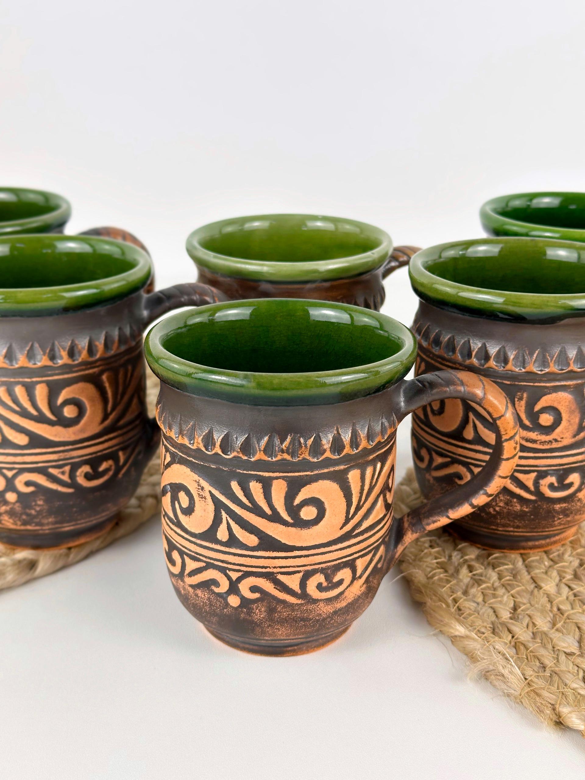 Набор глиняных высоких чашек Гражда 0,3 л х 6 шт. Коричневый (17019-23) - фото 7 Набор глиняных высоких чашек Гражда 0,3 л х 6 шт. Коричневый (17019-23) - фото 7