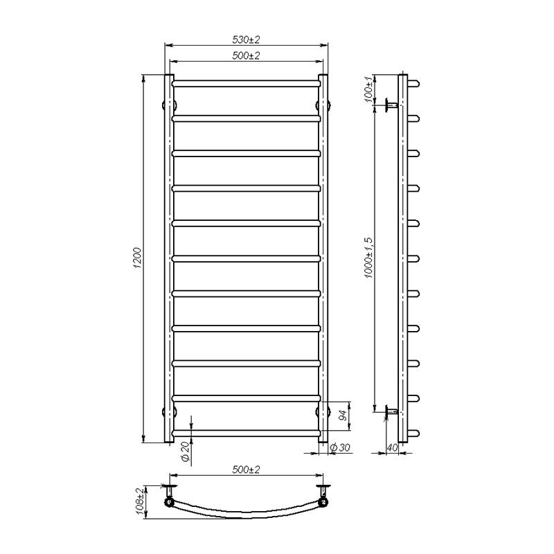 Рушникосушка Onlyheat Oria 500/1200/11 (68002) - фото 3 Рушникосушка Onlyheat Oria 500/1200/11 (68002) - фото 3