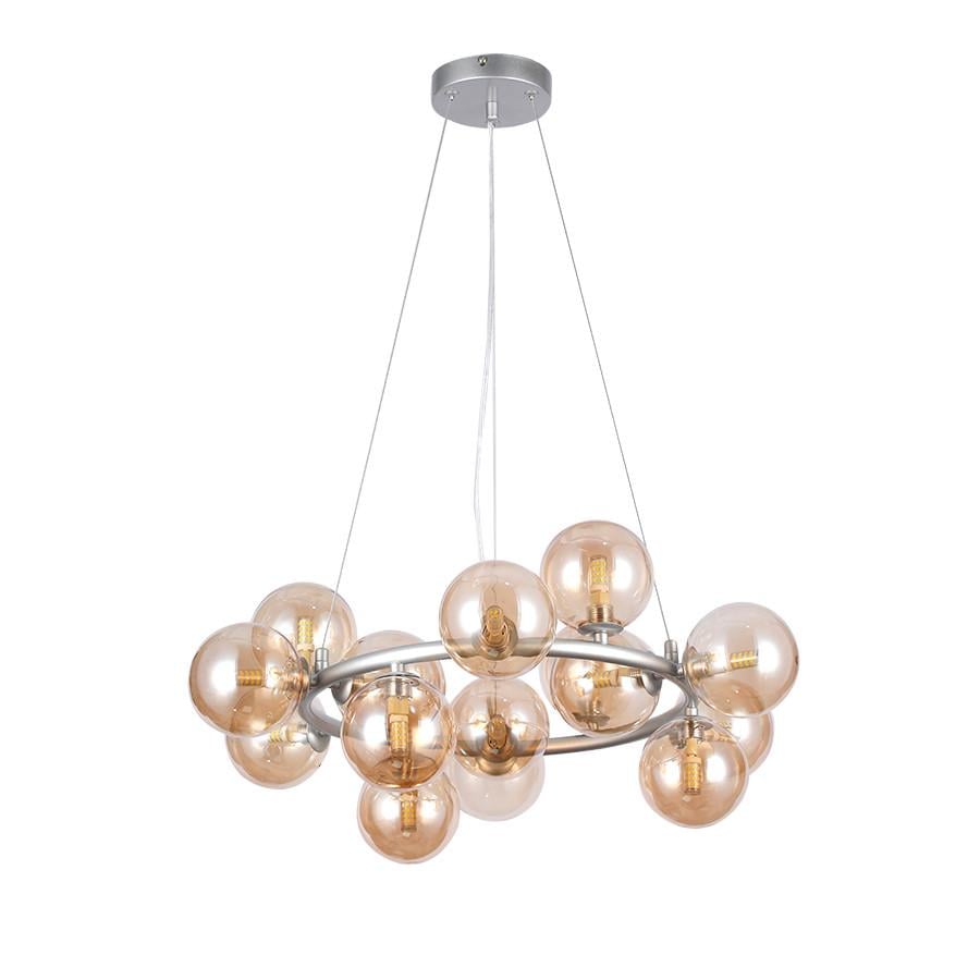 Люстра подвесная на 15 плафонов 7841019-15 GAB/BR Серебряный/Бронза - фото 1