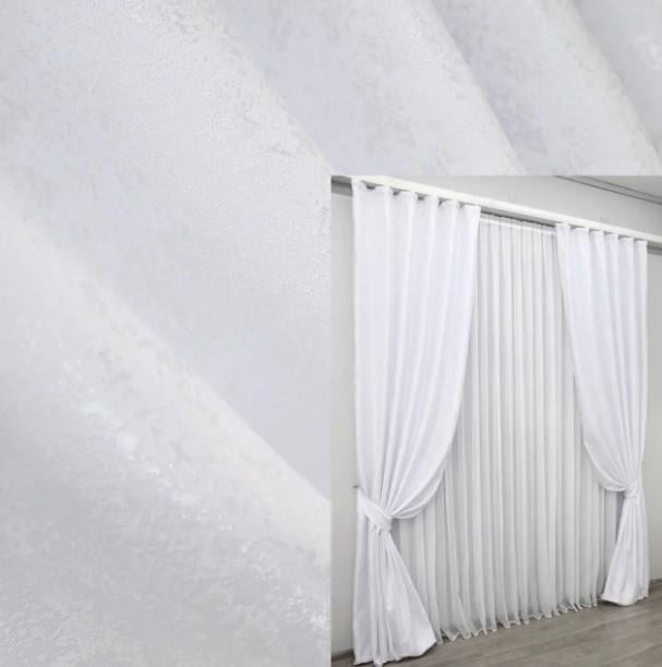 Штори у вітальню/спальню Мармур Al1 1,5х2,7 м 2 шт. Білий (1300ш) - фото 3