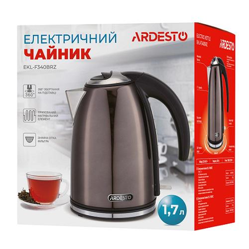 Электрочайник Ardesto EKL-F340BRZ металл термостат 2200 Вт 1,7л Бронзовый (585730) - фото 4