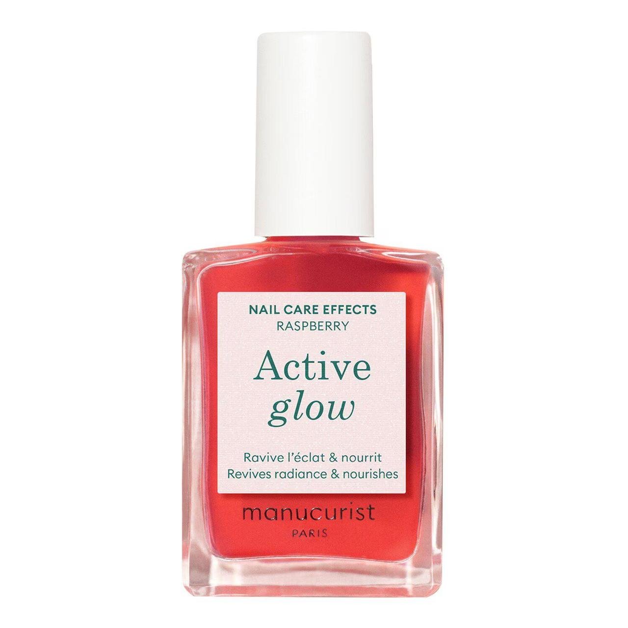 Лак для ногтей Manucurist ACTIVE GLOW RASPBERRY лечебное цветное покрытие с маслом миндаля 15 мл
