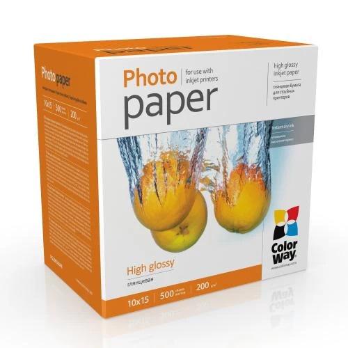 Фотопапір ColorWay глянцевий A6 10x15 см 200 г/м² 500 арк. (MCT-PG2005004R)
