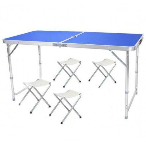 Стол для пикника раскладной с 4 стульями Folding Table Синий