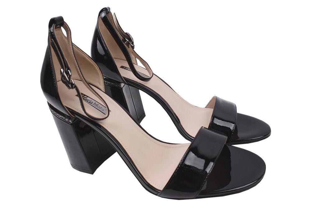 Босоножки женские Maria Moro на каблуке из лаковой кожи р. 37 Черный (88-20LB)