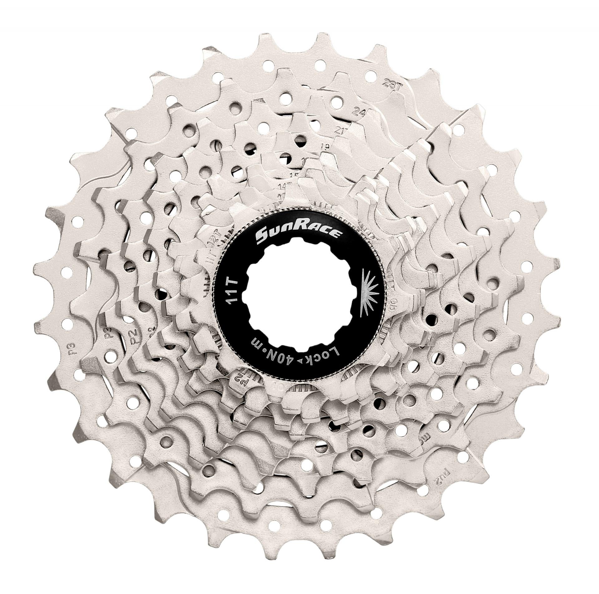 Кассета 10-k 11-25T SUN RACE RS алюминиевый паук Metallic Silver