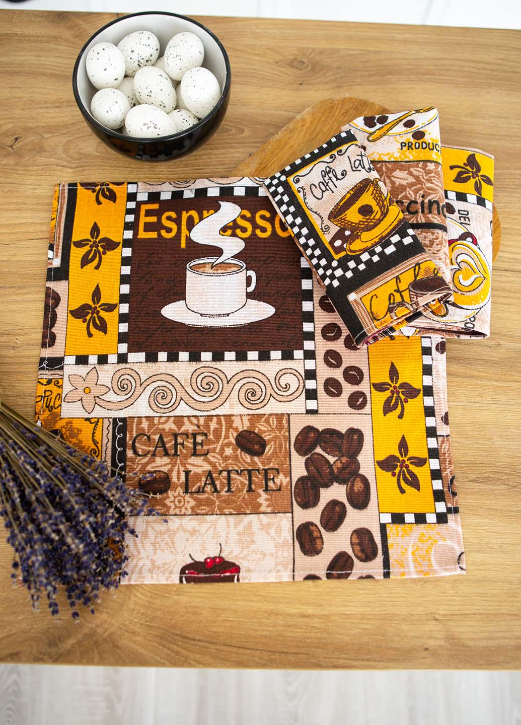 Серветки Кава темна 35х35 см 4 шт.