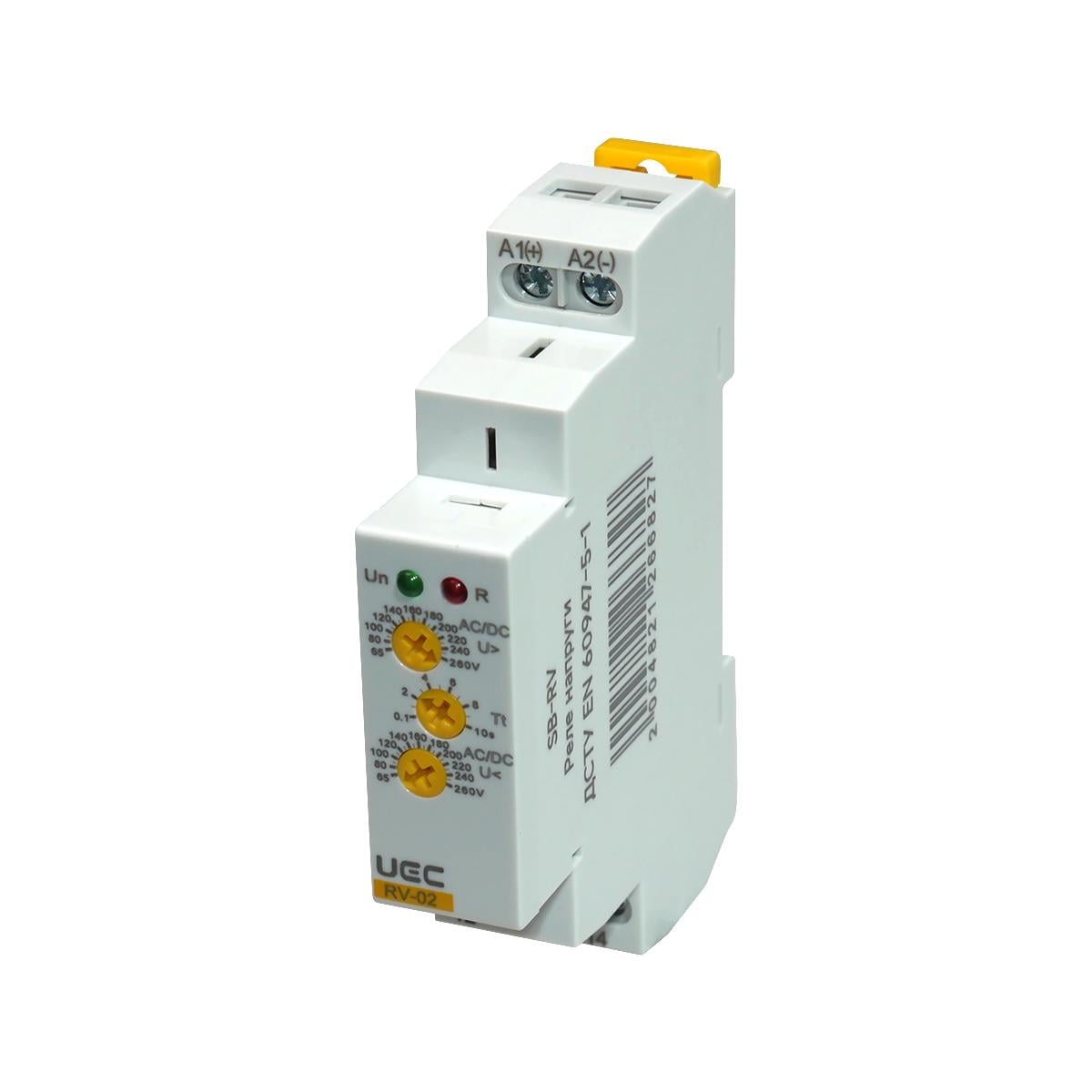 Реле напруги UEC RV-02/AD240 однофазне 10А 110-240V AC/DC (SB-RV-02-AD110-240)