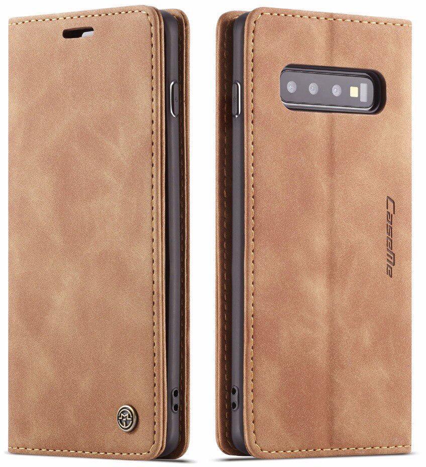 Чехол книжка с магнитом CaseMe на Samsung Galaxy S10 Brown (16232-30)