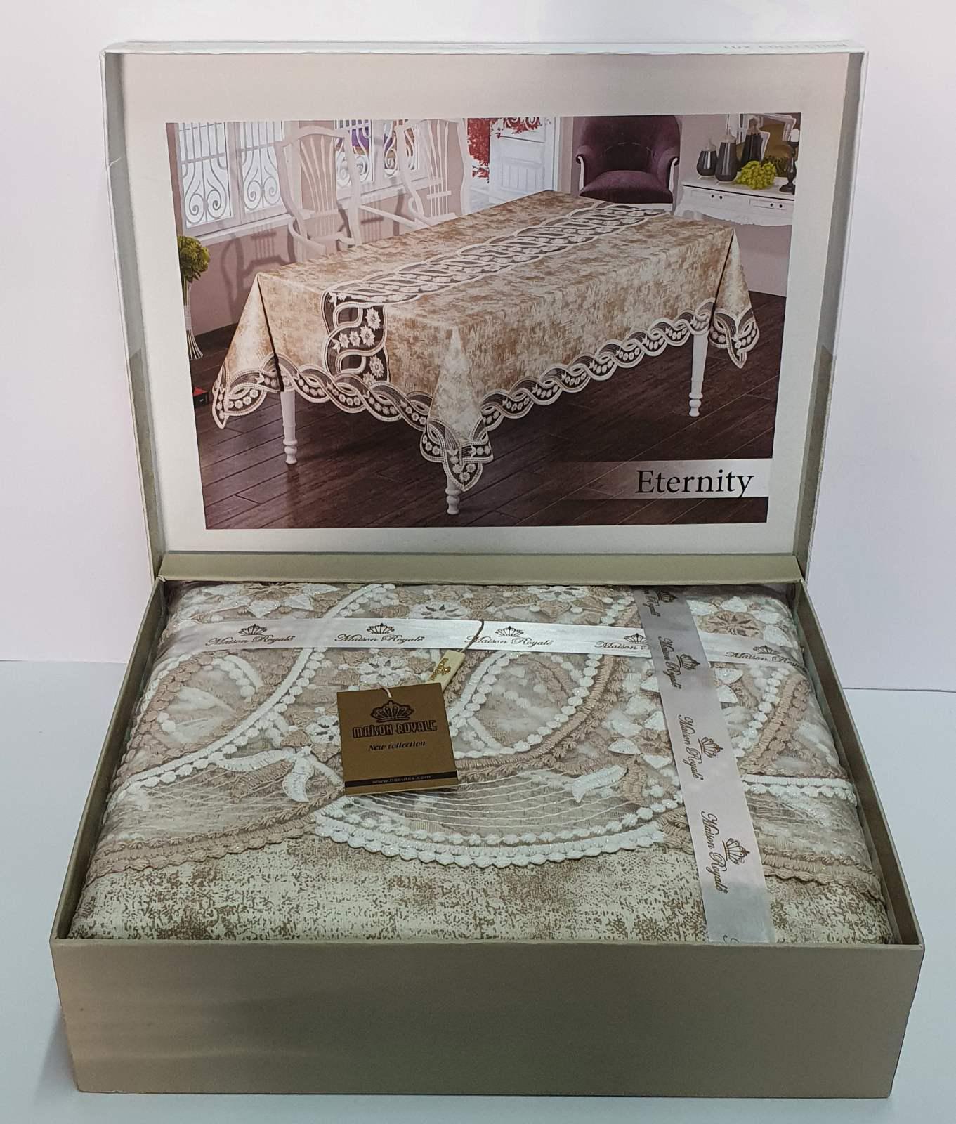 Скатерть велюровая Maison Royale 160x350 Eternity Cappucino (CN5225)