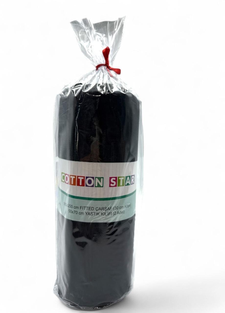 Комплект постельного белья Cotton Star 1 простыня/2 навалочки без пододеяльника Черный (2740754894) - фото 2