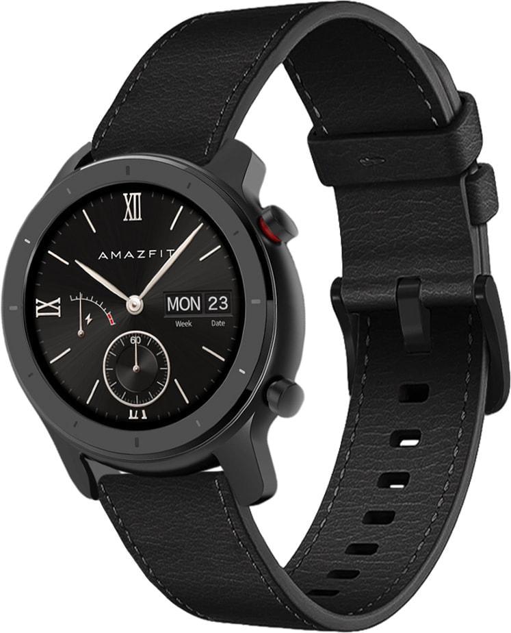 Ремешок кожаный Elfur для Amazfit GTR 42 мм Black (35755-2B)